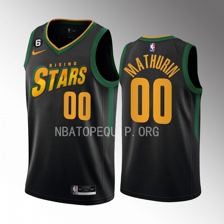 Bennedict Mathurin Rising Stars Jersey Indiana Pacers #00 Black Men's Uniform