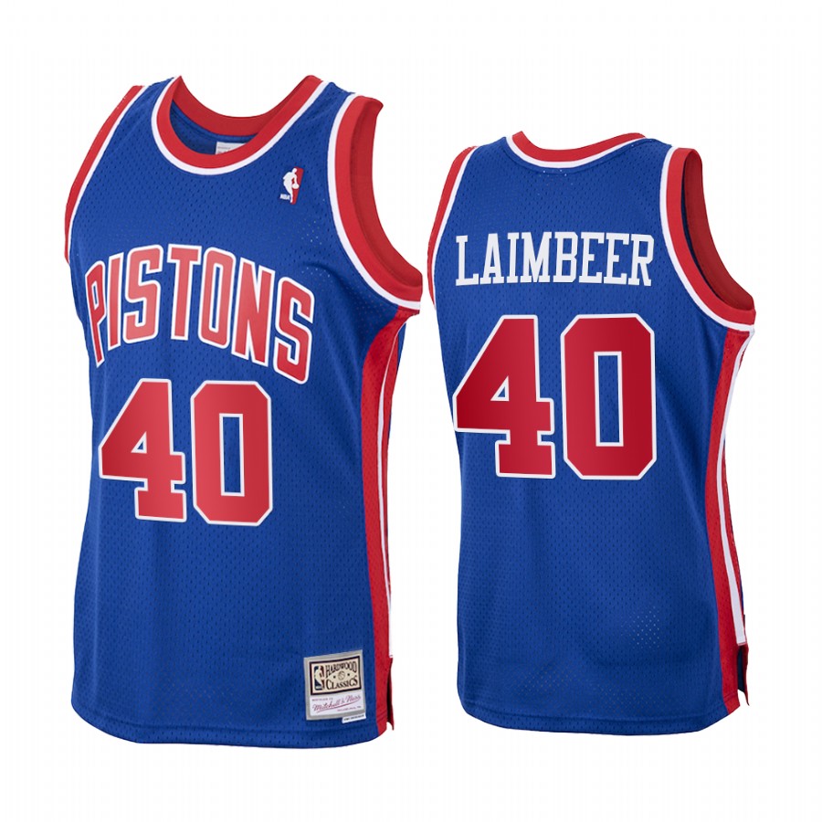 Bill Laimbeer #40 Detroit Pistons Royal 1988-89 Hardwood Classics Jersey