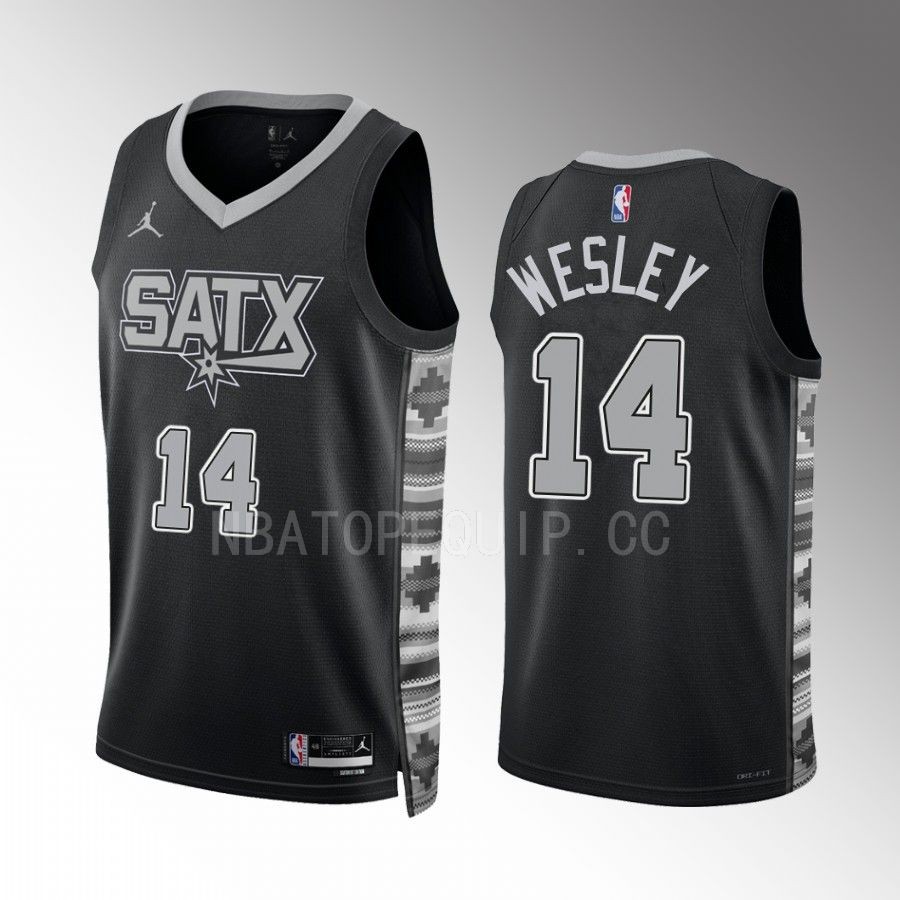 Blake Wesley San Antonio Spurs Black #14 Statement Edition Jersey SATX