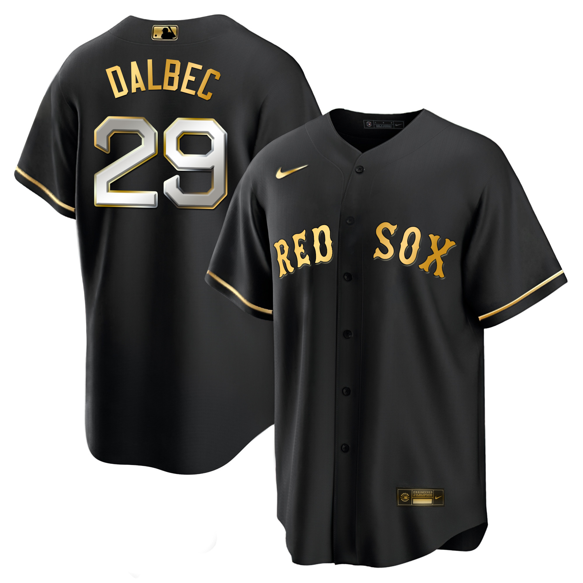 Bobby Dalbec Men's Boston Red Sox Black Limited & Gold Cool Limited Jersey - All Stitched