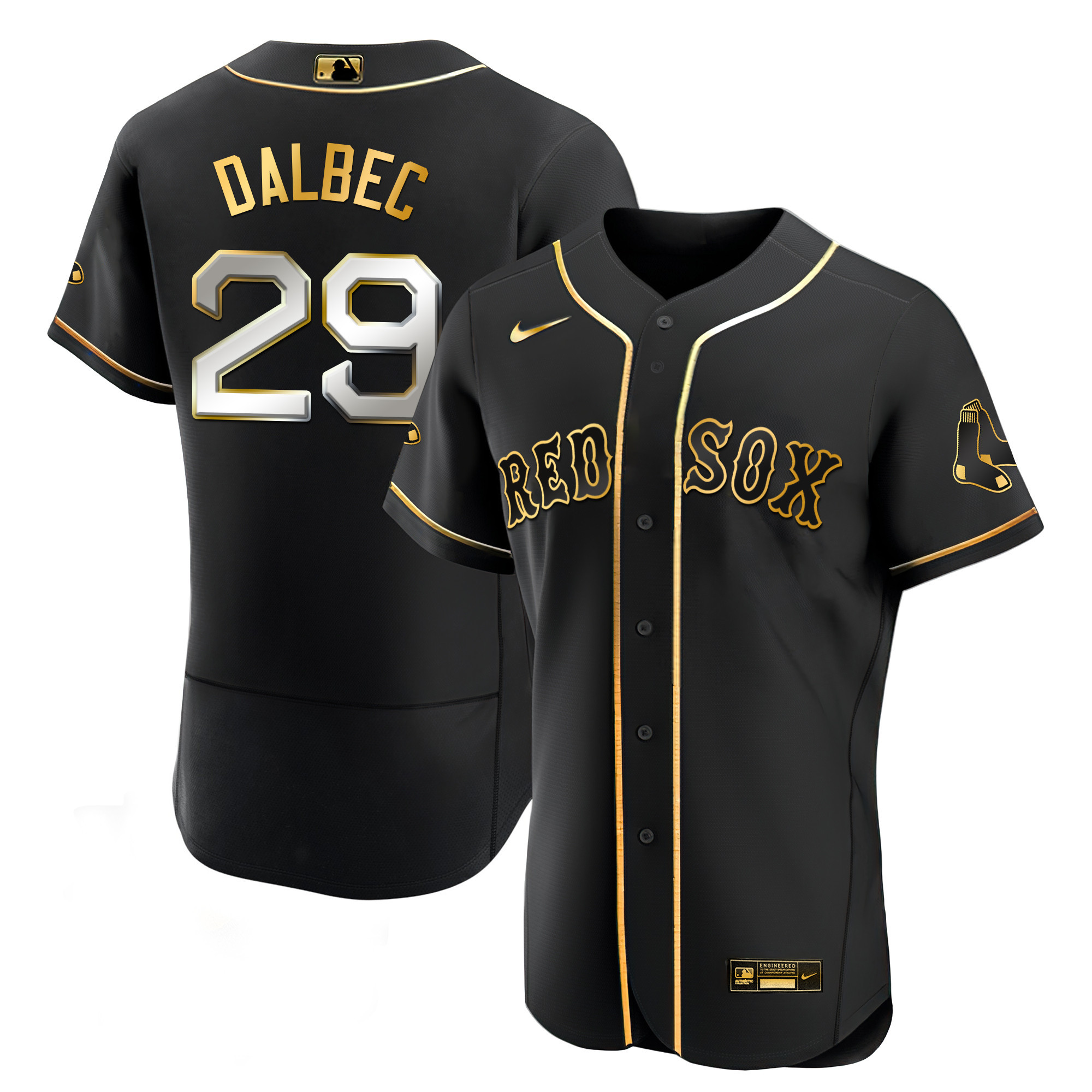 Bobby Dalbec Men's Boston Red Sox Black Limited & Gold Flex Black Limited Jersey - All Stitched