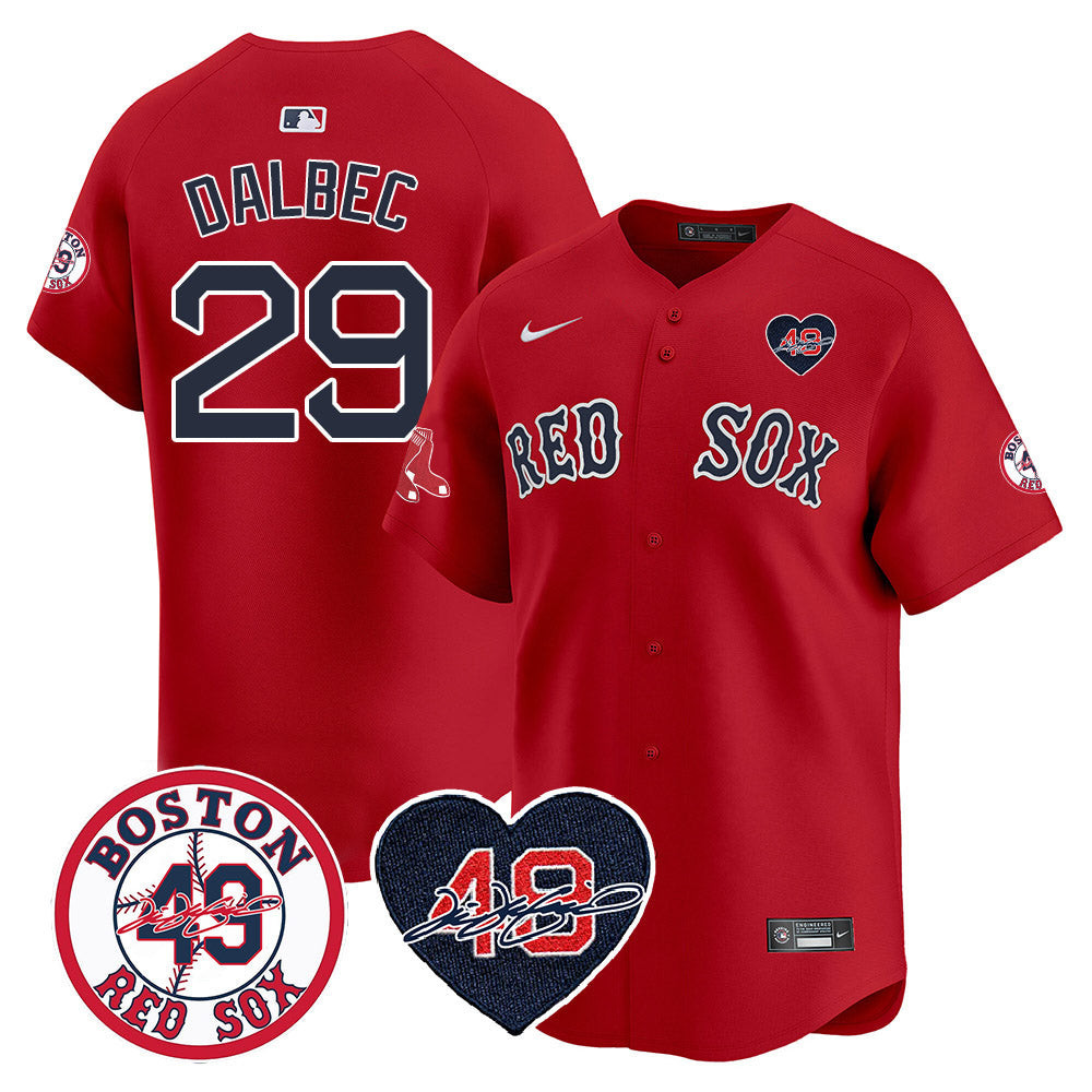 Bobby Dalbec Men's Boston Red Sox Tim Wakefield Memorial Patch Vaper Premier Limited Jersey - All Stitched