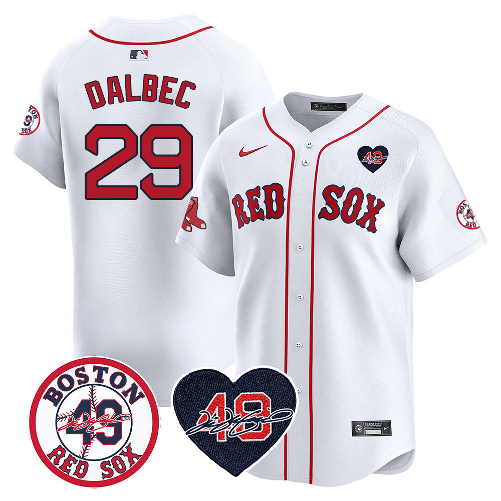 Bobby Dalbec Men's Boston Red Sox Tim Wakefield Memorial Patch Vaper Premier Limited White Jersey - All Stitched