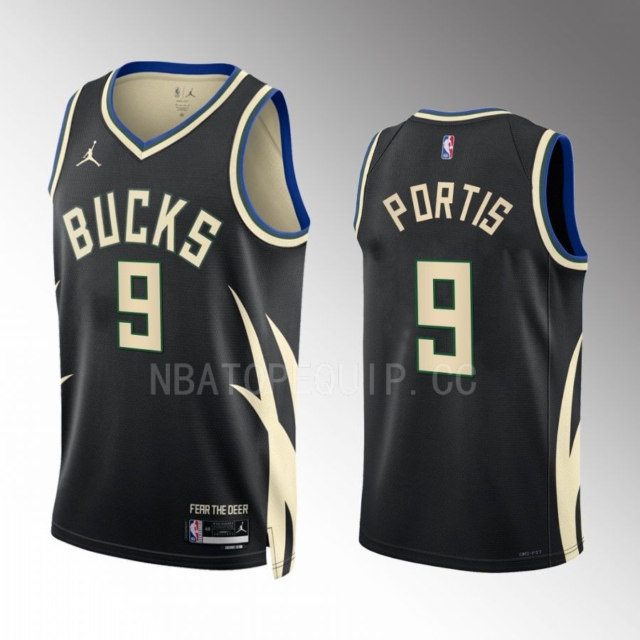 Bobby Portis Milwaukee Bucks Black #9 Statement Edition Jersey