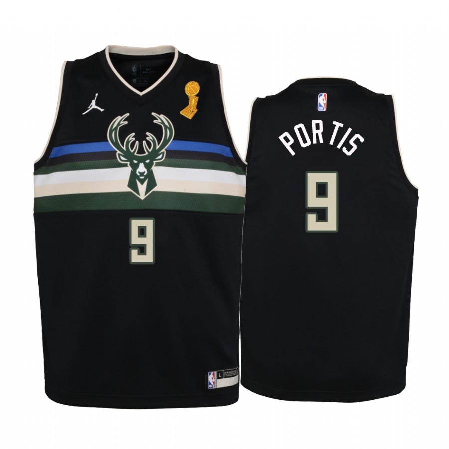 Bobby Portis Milwaukee Bucks Black Finals Champions Youth Jersey