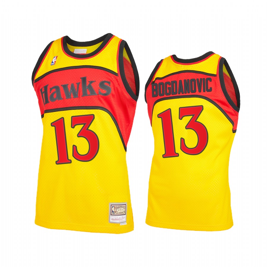 Bogdan Bogdanovic 13 Atlanta Hawks Reload 2.0 Yellow Jersey Throwback