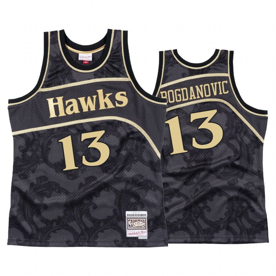 Bogdan Bogdanovic #13 Atlanta Hawks Black Toile Jersey
