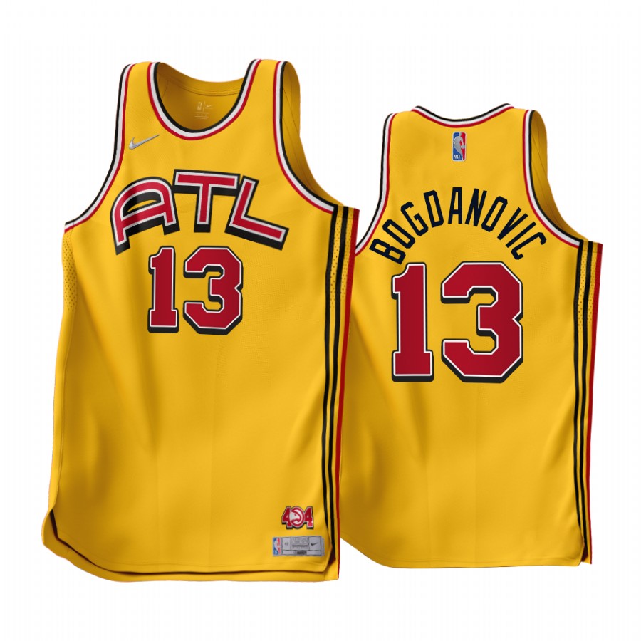 Bogdan Bogdanovic Atlanta Hawks Gold #13 Earned Edition Jersey