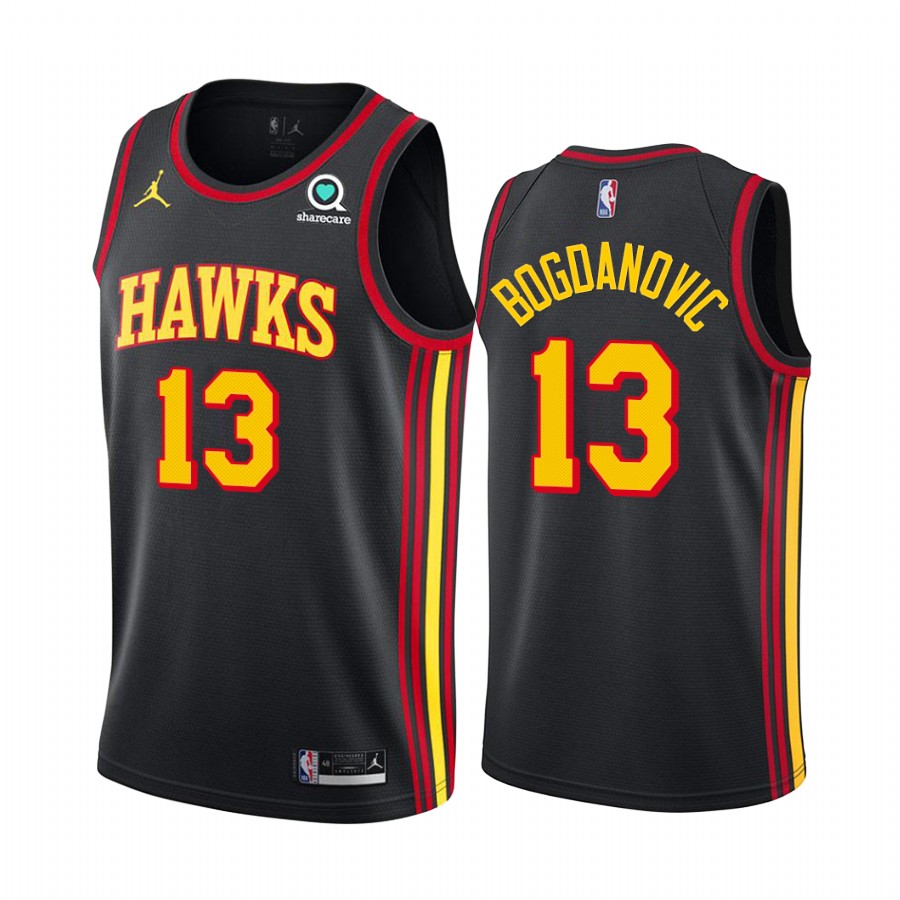 Bogdan Bogdanovic Atlanta Hawks Black Statement Jersey Trade