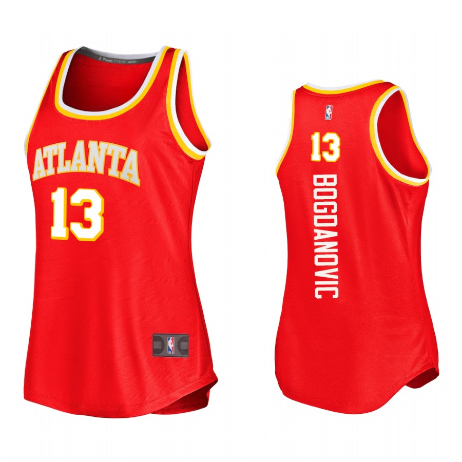Bogdan Bogdanovic Atlanta Hawks Red Icon Edition Women Jersey