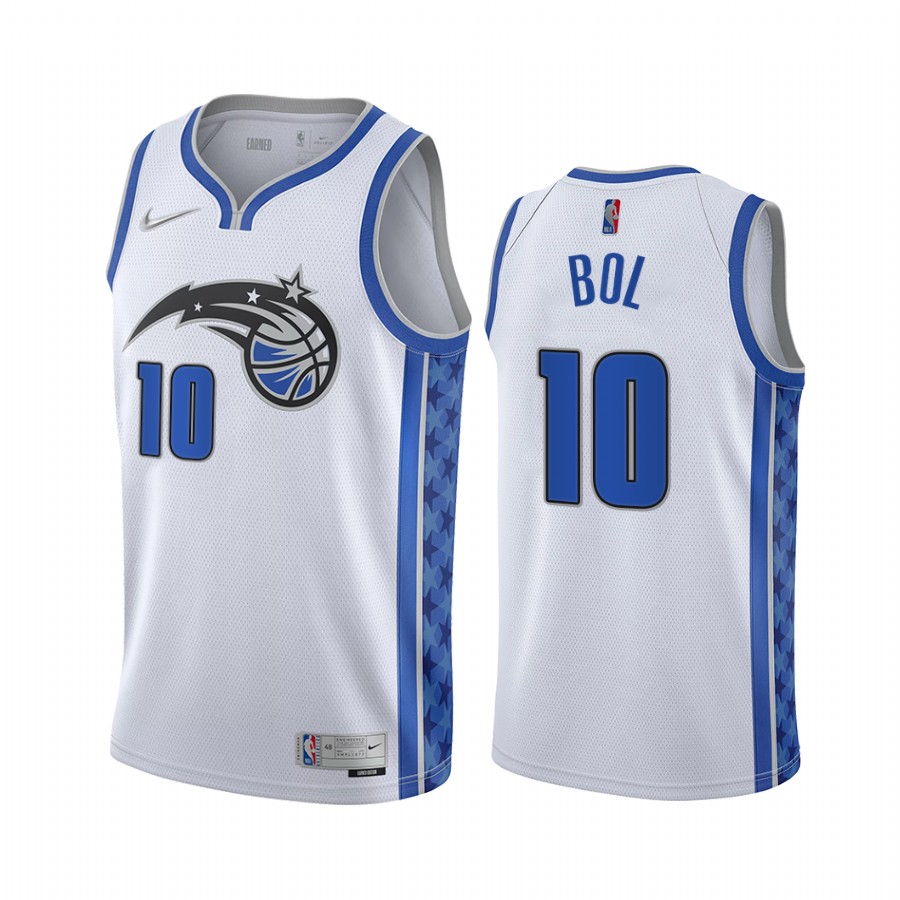 Bol Bol Orlando Magic White #10 Earned Edition Jersey Diamond Badge