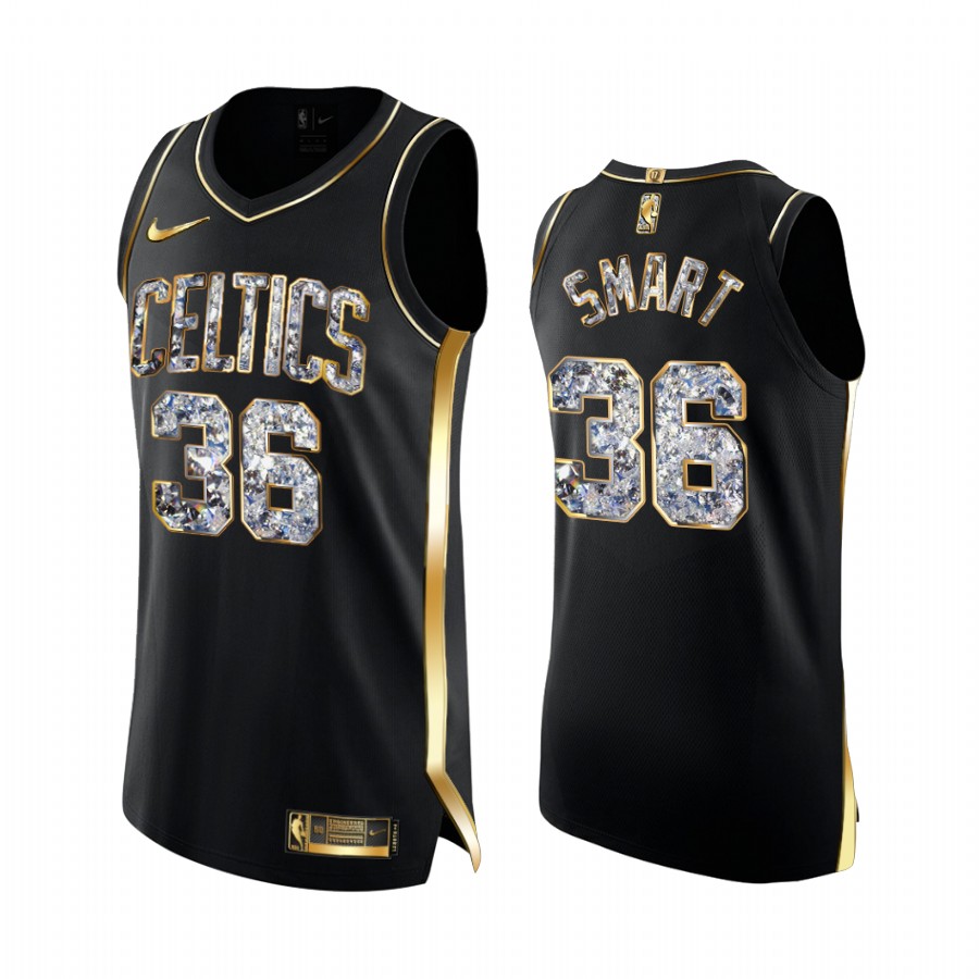 Boston Celtics Marcus Smart Black Diamond Edition Jersey Playoffs #36