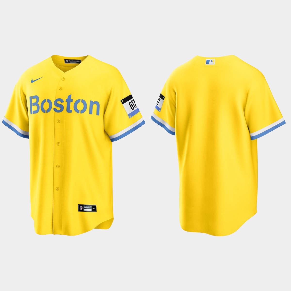 Boston Red Sox City Connect Jersey - Gold Light Blue