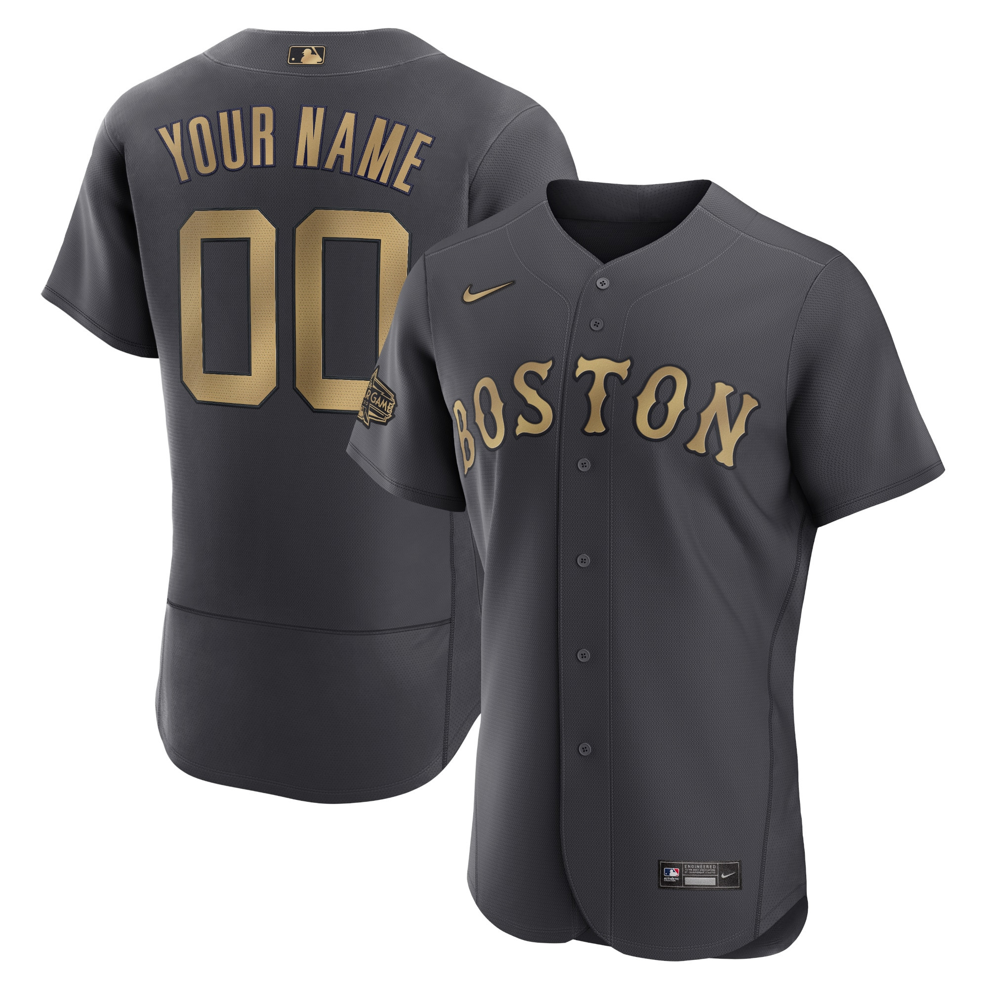 Boston Red Sox All-star Game Authentic Custom Jersey - Charcoal Custom Jerseys 