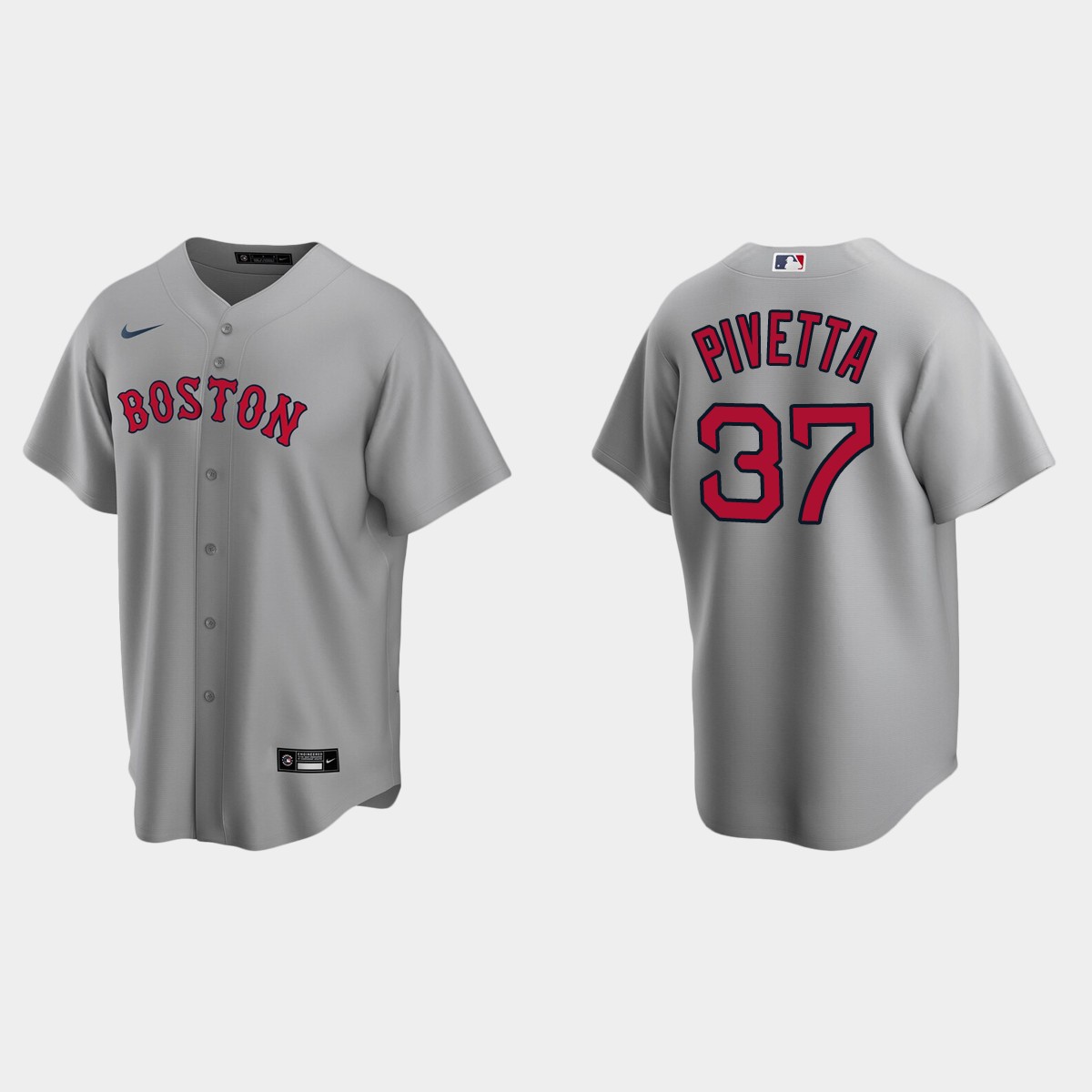 Boston Red Sox #37 Nick Pivetta Road Jersey - Gray