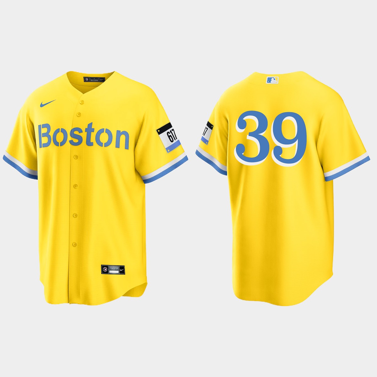 Boston Red Sox #39 Christian Arroyo City Connect Jersey - Gold Light Blue