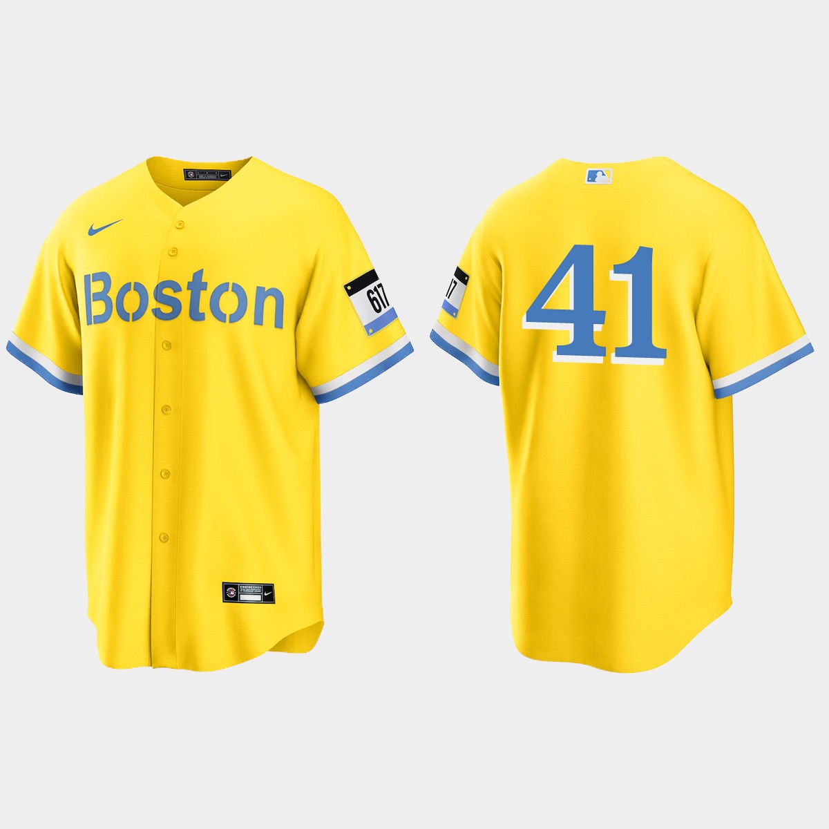 Boston Red Sox #41 Chris Sale City Connect Jersey - Gold Light Blue