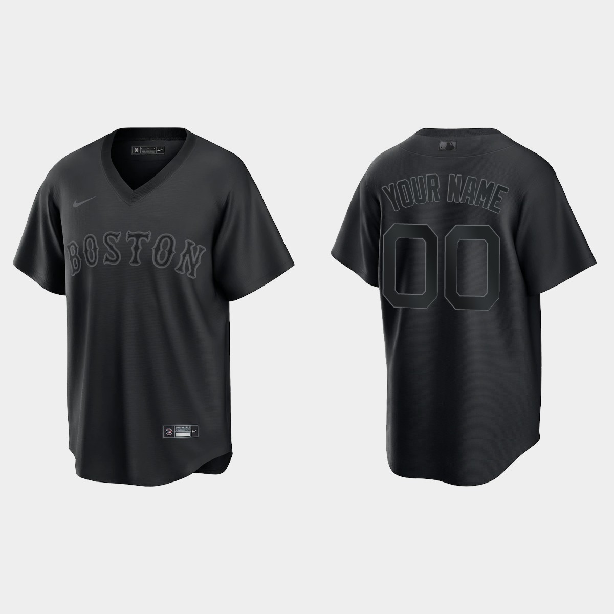 Boston Red Sox Custom Pitch Black Fashion Jersey - Black
