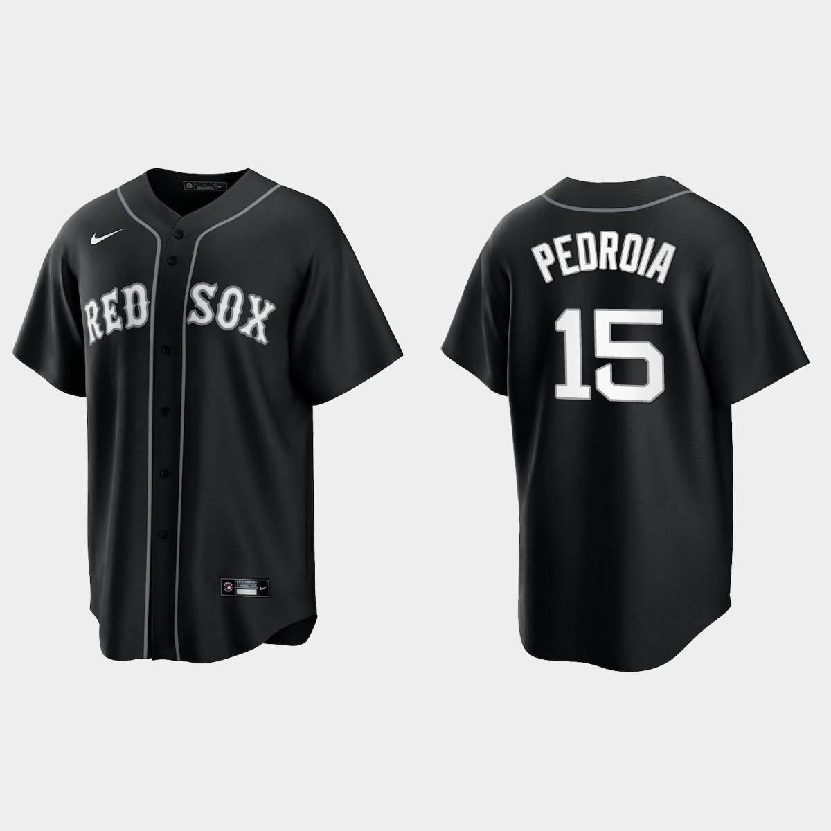 Boston Red Sox Dustin Pedroia All Black Fashion Jersey - Black White