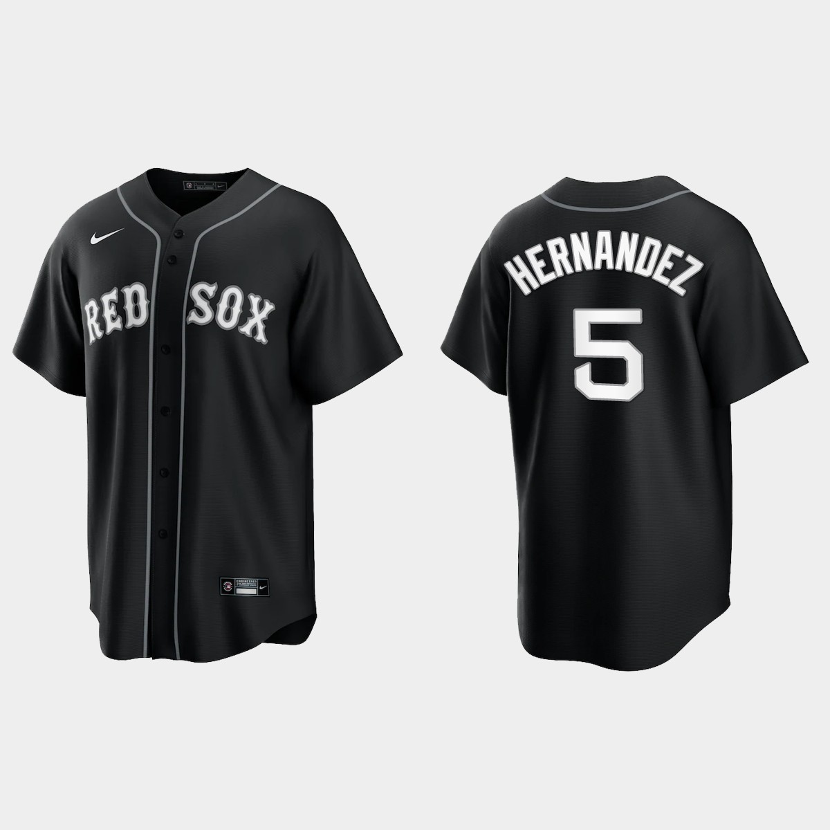 Boston Red Sox Enrique Hernandez All Black Fashion Jersey - Black White