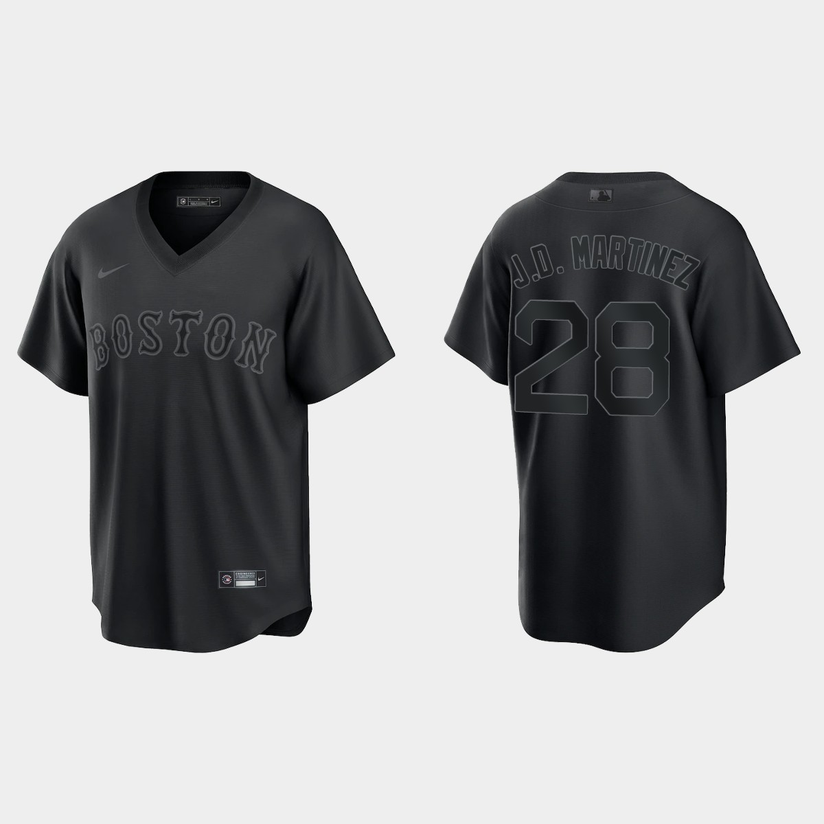 Boston Red Sox J.D. Martinez Pitch Black Fashion Jersey - Black