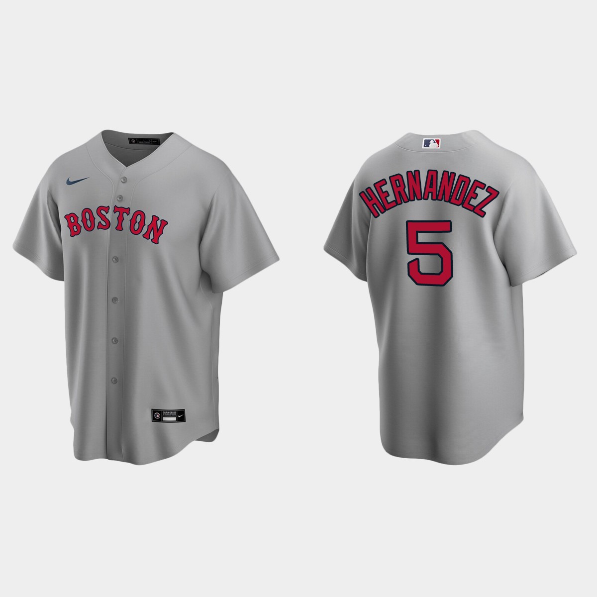 Boston Red Sox Kike Hernandez Road Jersey - Gray