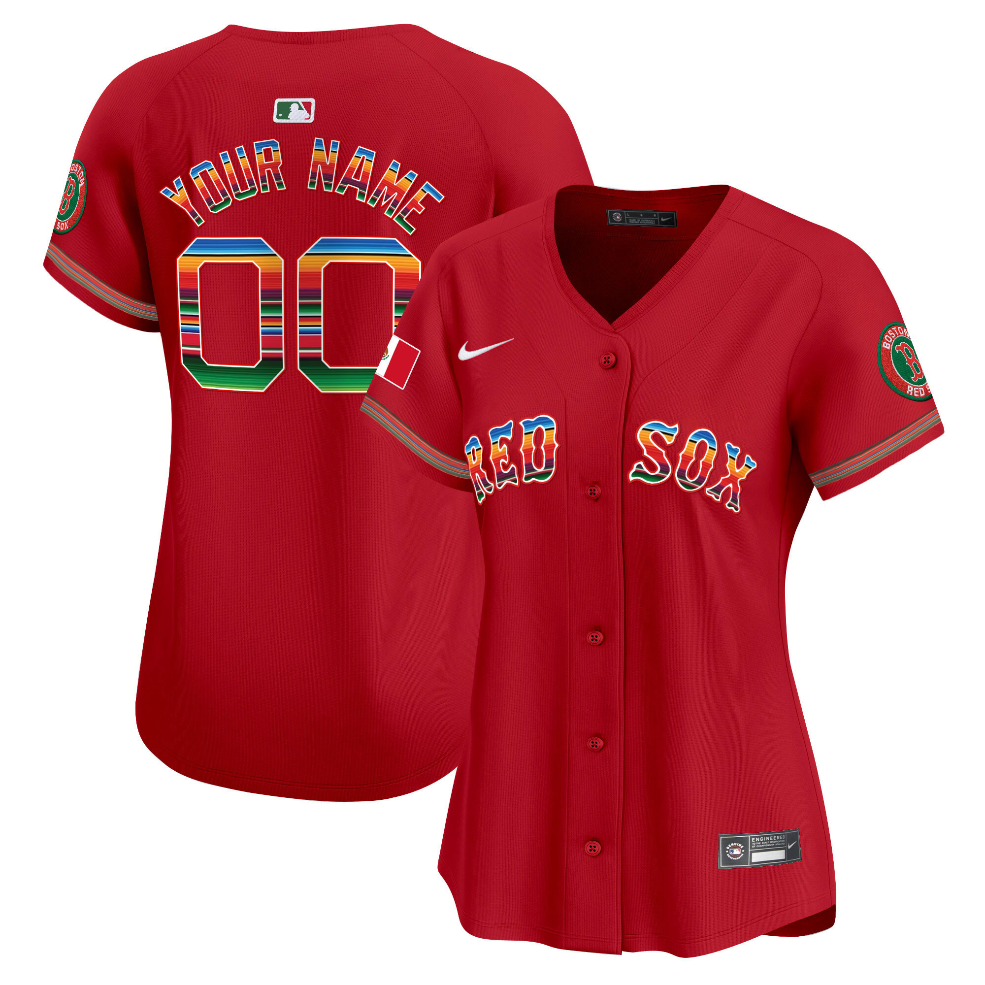 Boston Red Sox Mexico Vapor Premier Limited Custom Jersey - All Stitched