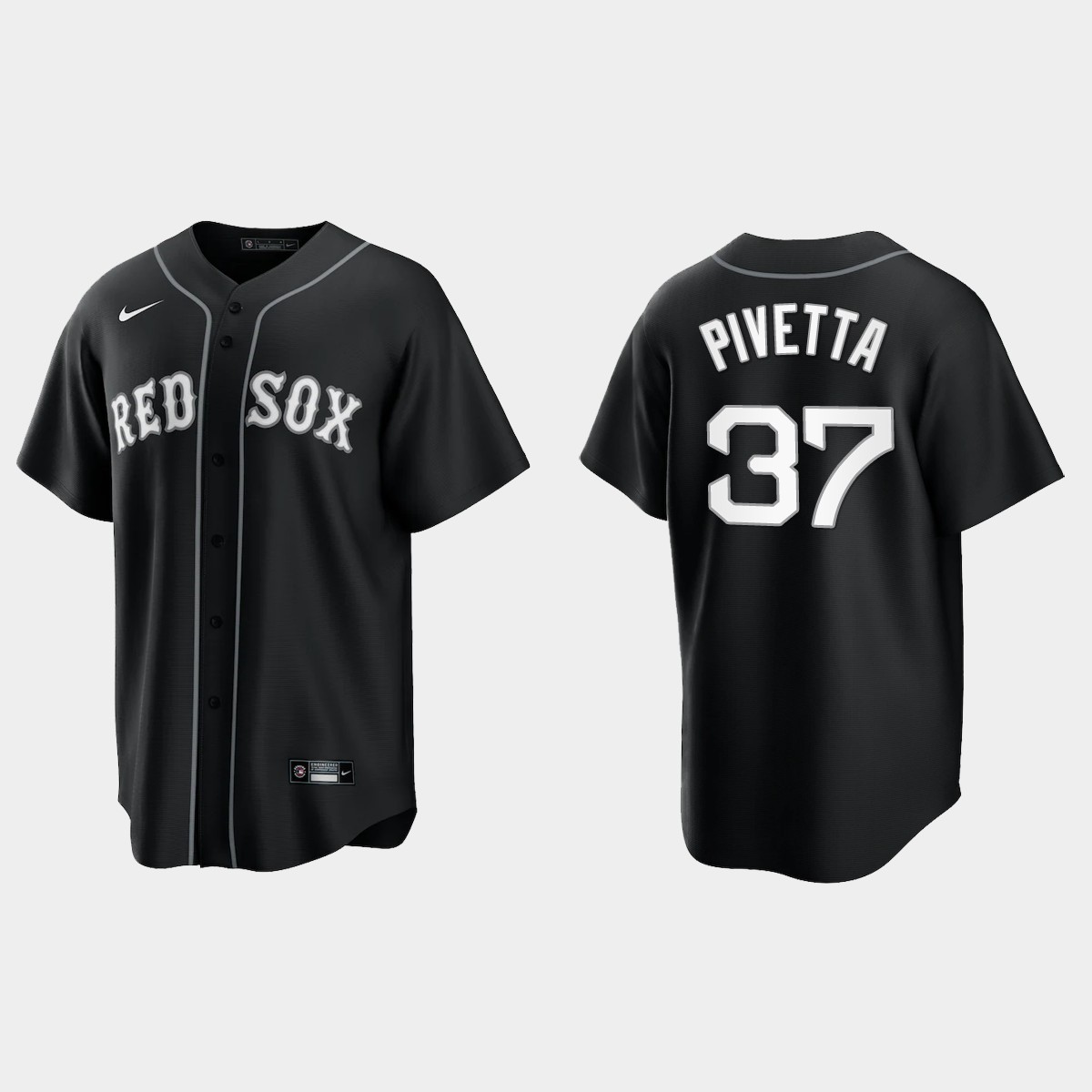 Boston Red Sox Nick Pivetta All Black Fashion Jersey - Black White