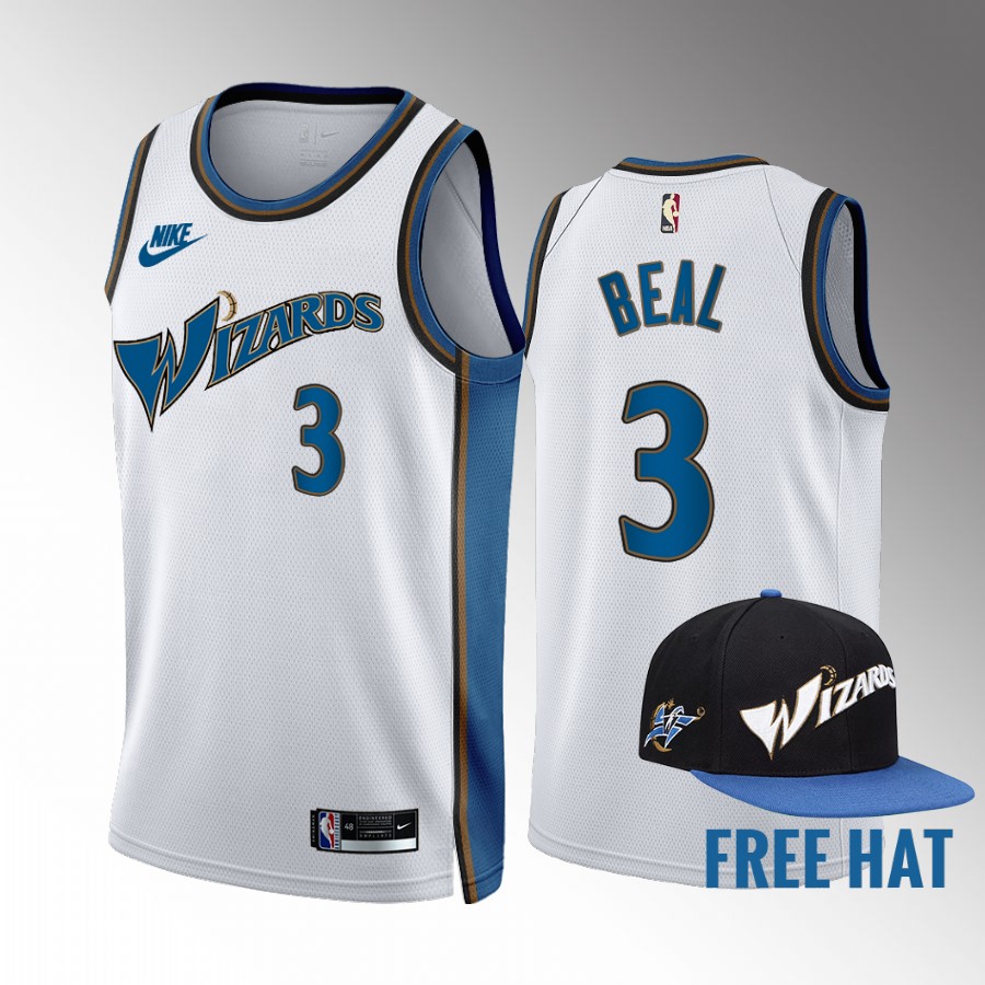 Bradley Beal Washington Wizards White #3 Classic Edition Jersey Free Hat
