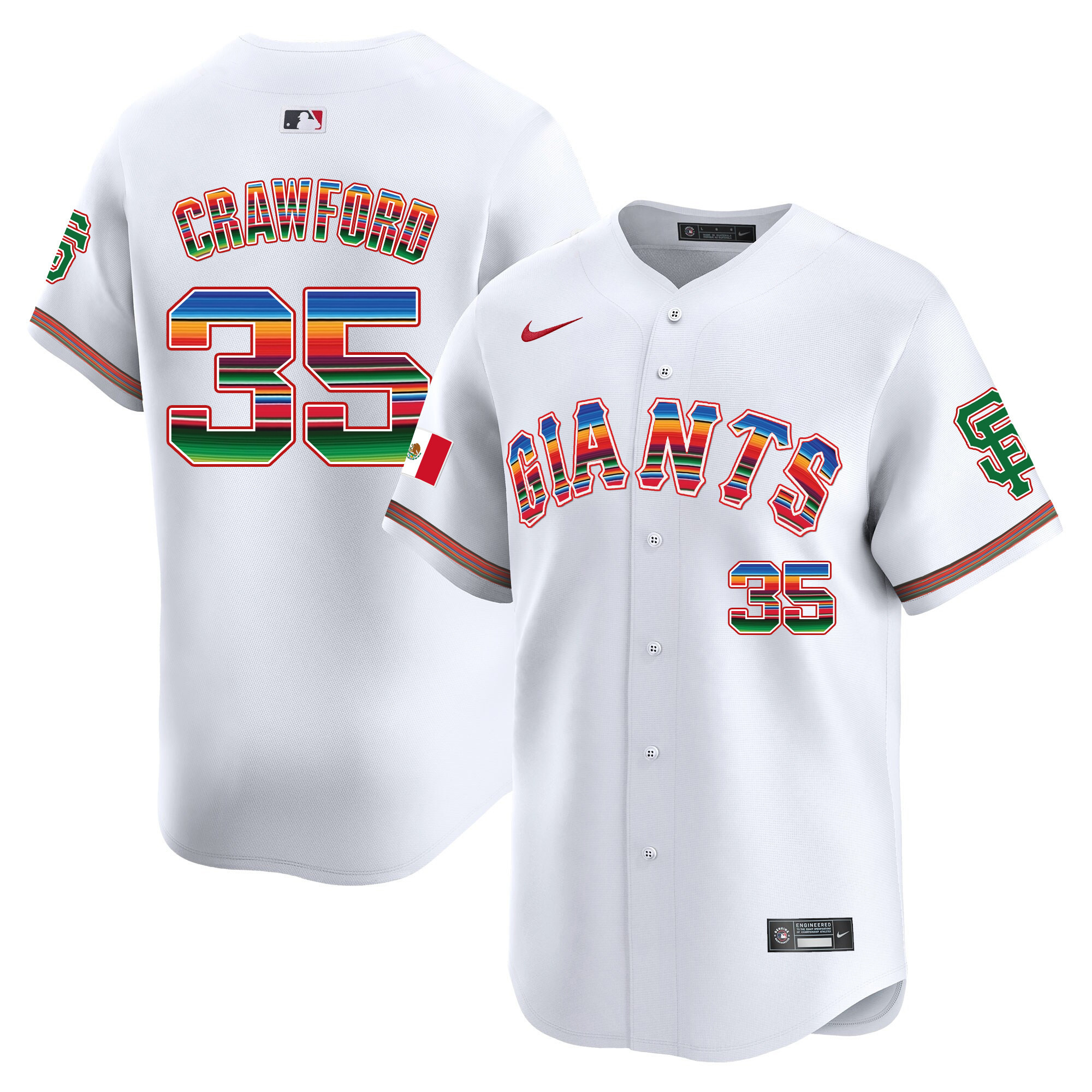 Brandon Crawford Men's San Francisco Giants Mexico Vapor Premier Limited White Jersey