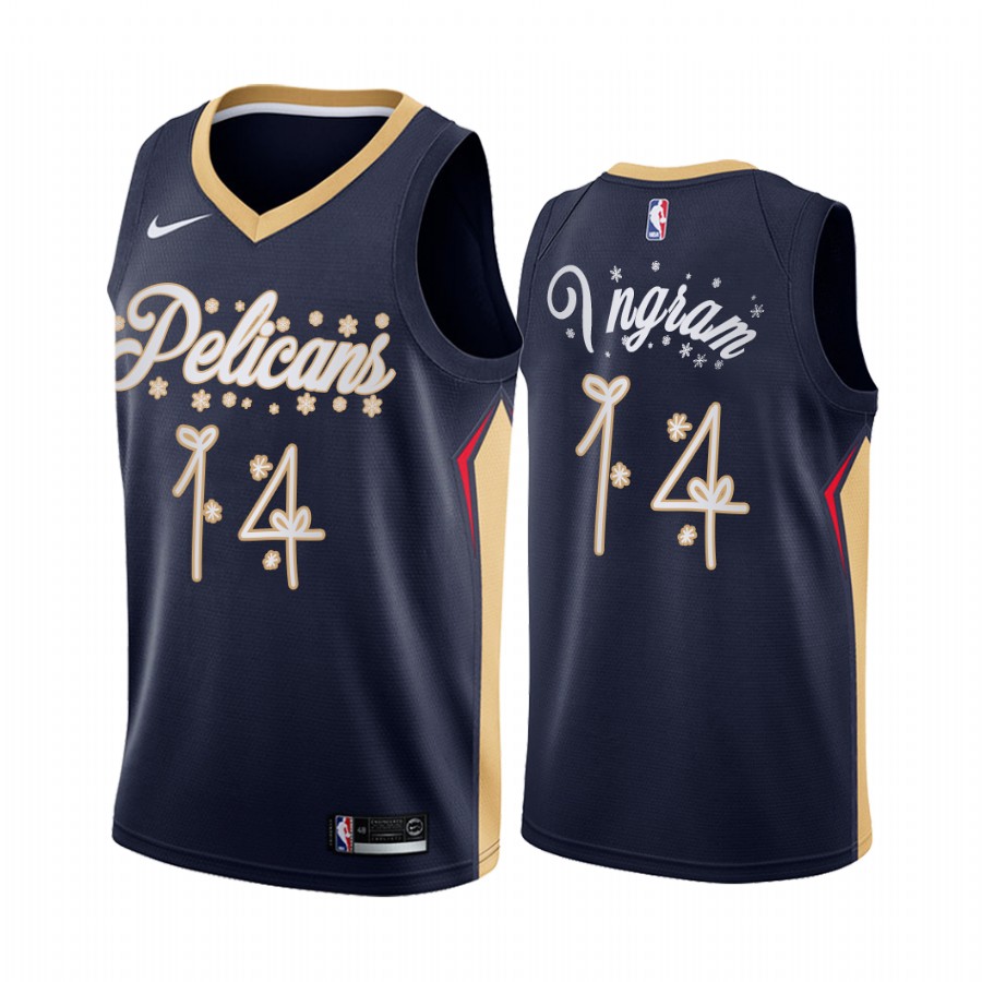 Brandon Ingram New Orleans Pelicans Christmas Night Navy Jersey Festive Special Edition