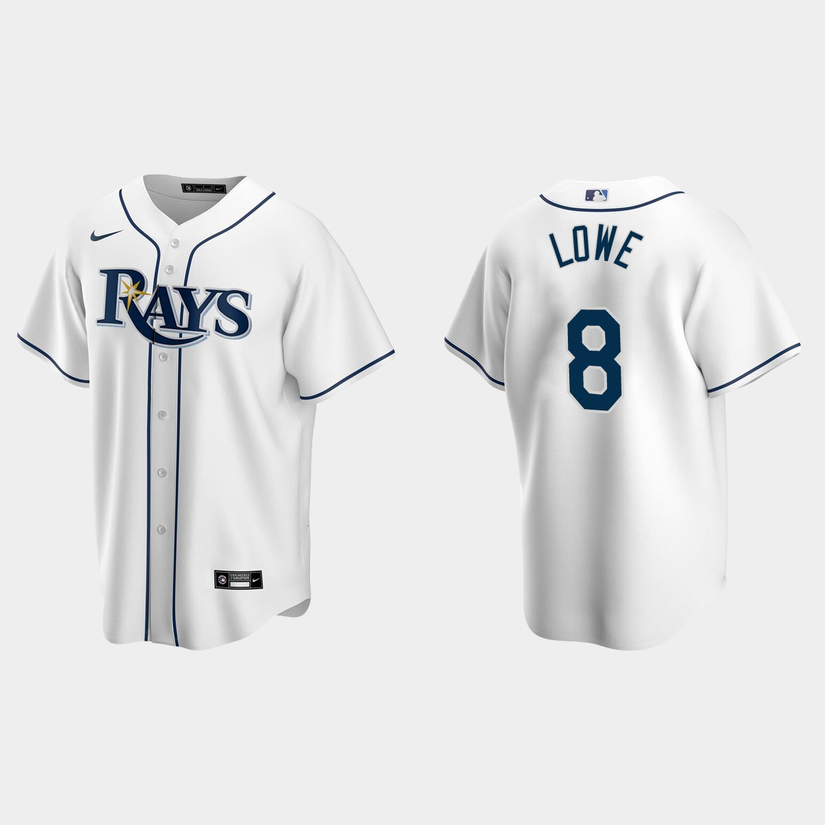 Brandon Lowe #8 Tampa Bay Rays Home Jersey - White