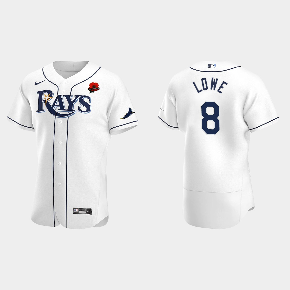 Brandon Lowe Tampa Bay Rays Memorial Day Jersey - White