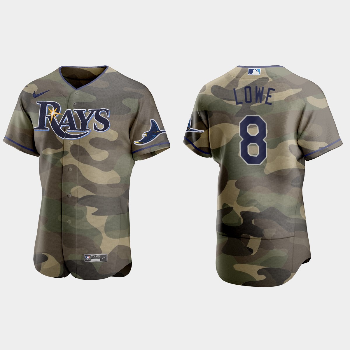 Brandon Lowe Tampa Bay Rays National Armed Forces Day Jersey - Camo