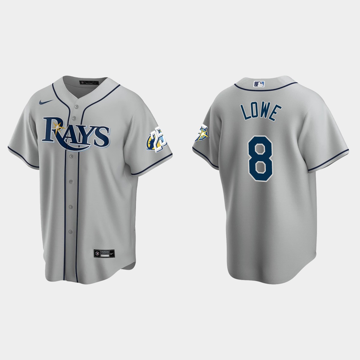 Brandon Lowe Tampa Bay Rays 25th Anniversary Jersey - Gray