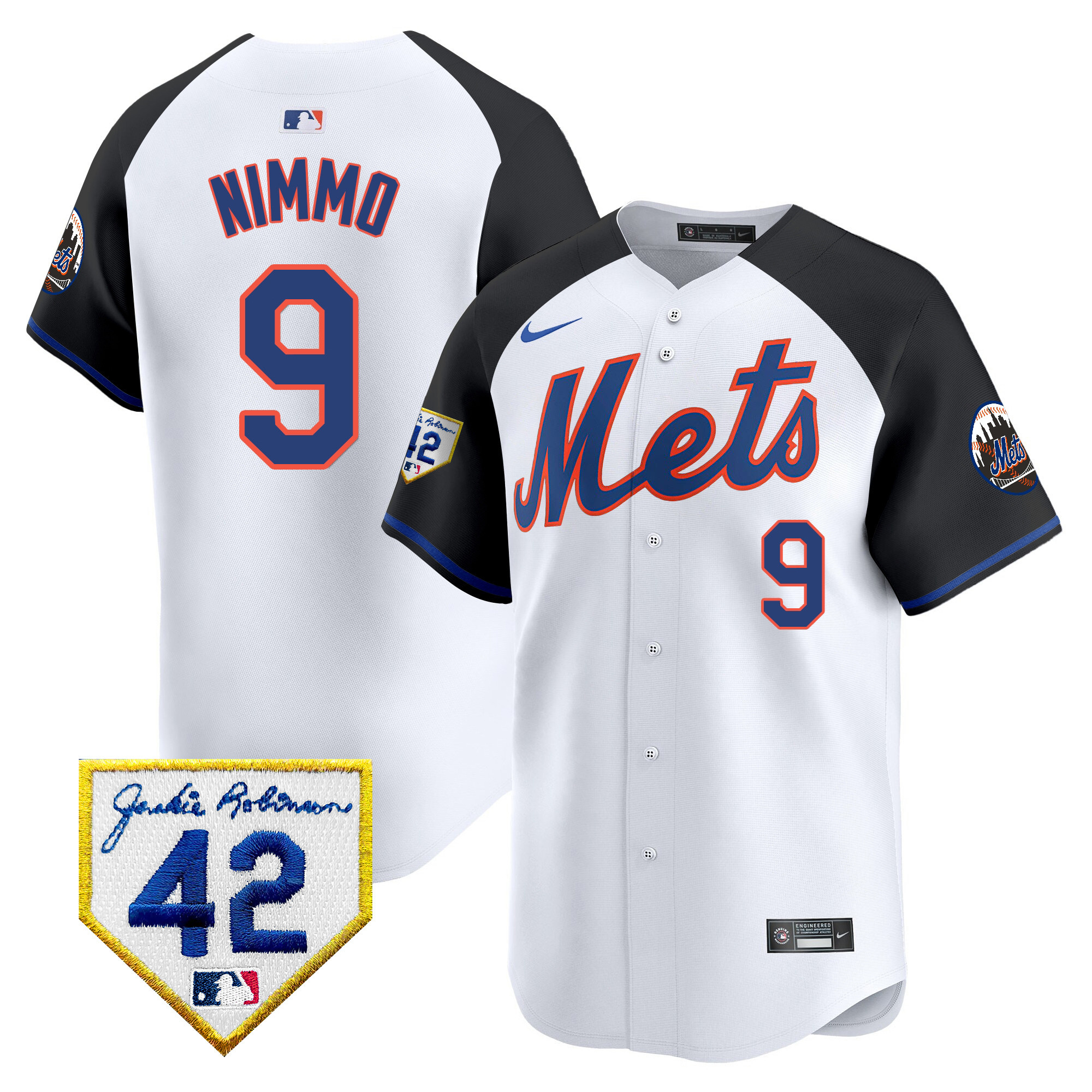 Brandon Nimmo Men's New York Mets Jackie Robinson Patch Vapor Premier Limited Alternate Jersey