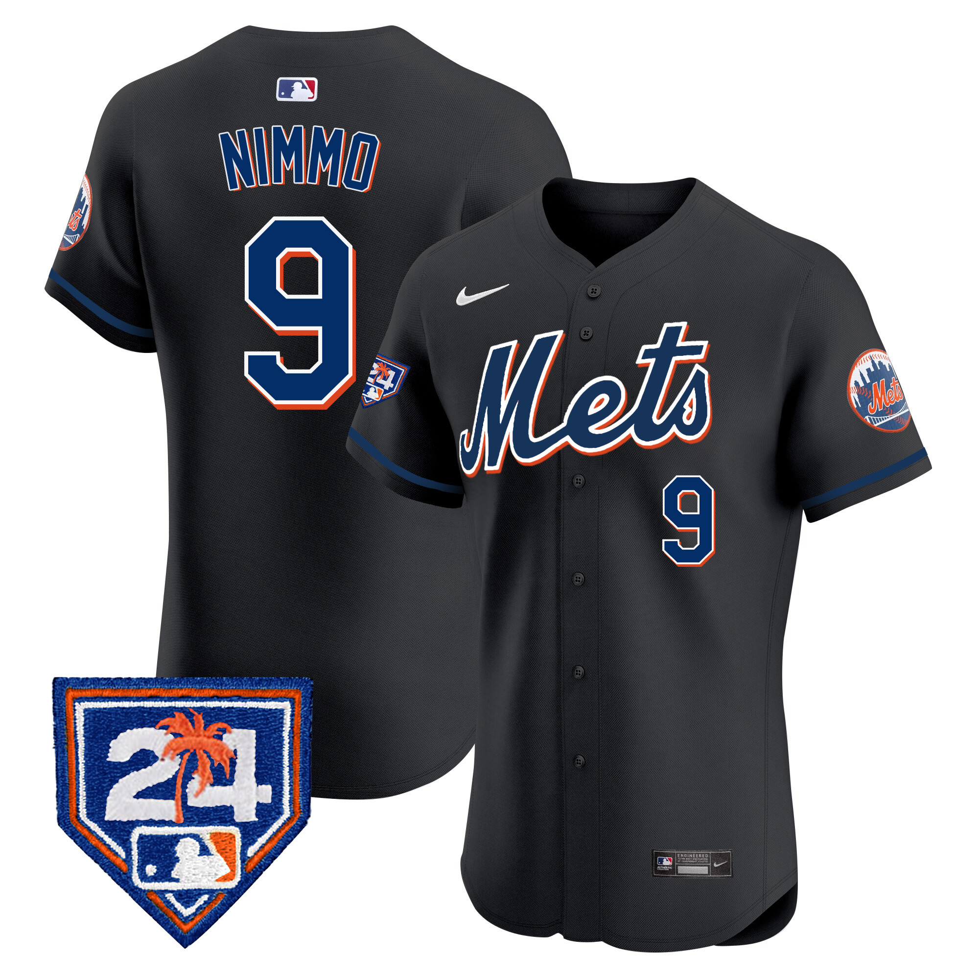 Brandon Nimmo Men's New York Mets Spring Training Vapor Premier Elite V2 Black Jersey