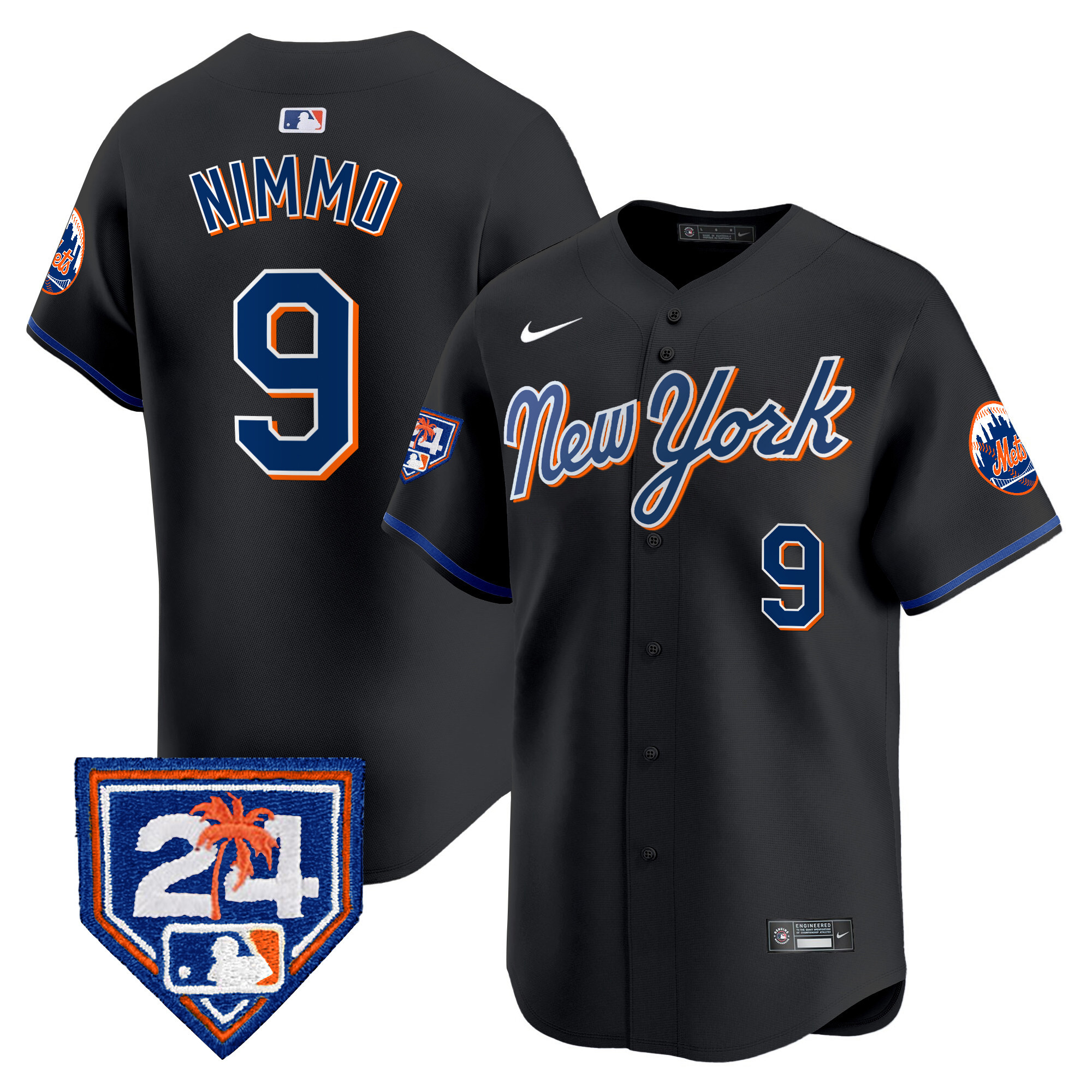 Brandon Nimmo Men's New York Mets Spring Training Vapor Premier Limited Black Jersey