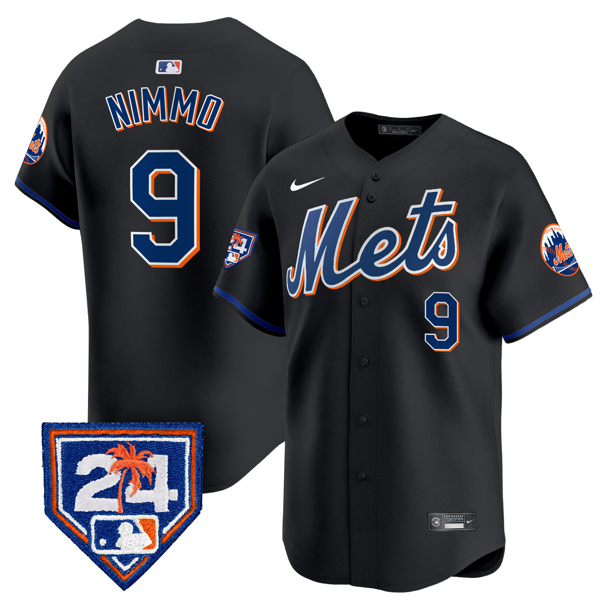 Brandon Nimmo Men's New York Mets Spring Training Vapor Premier Limited V2 Black Jersey