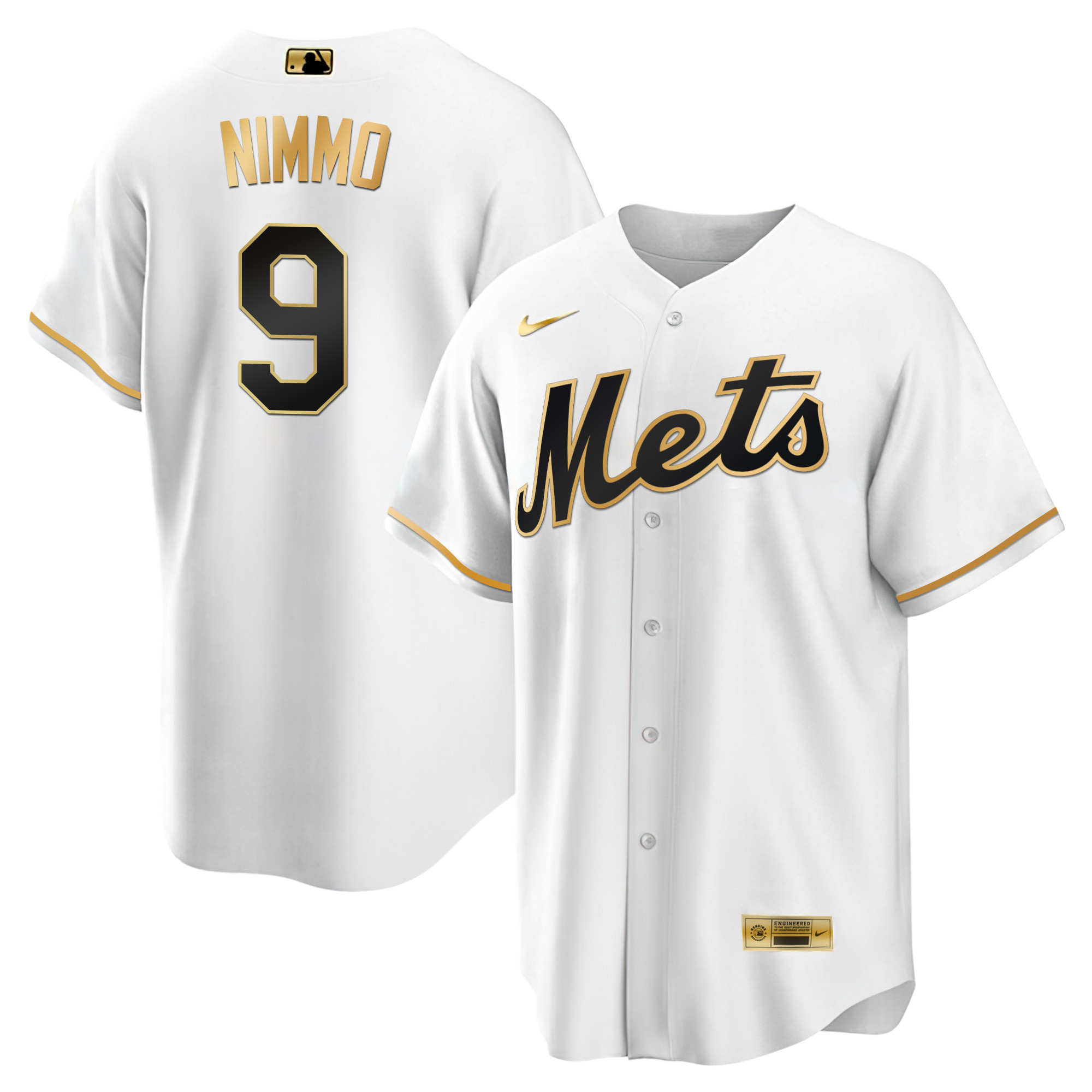 Brandon Nimmo Men's New York Mets Black Limited & Gold Cool White Gold Jersey