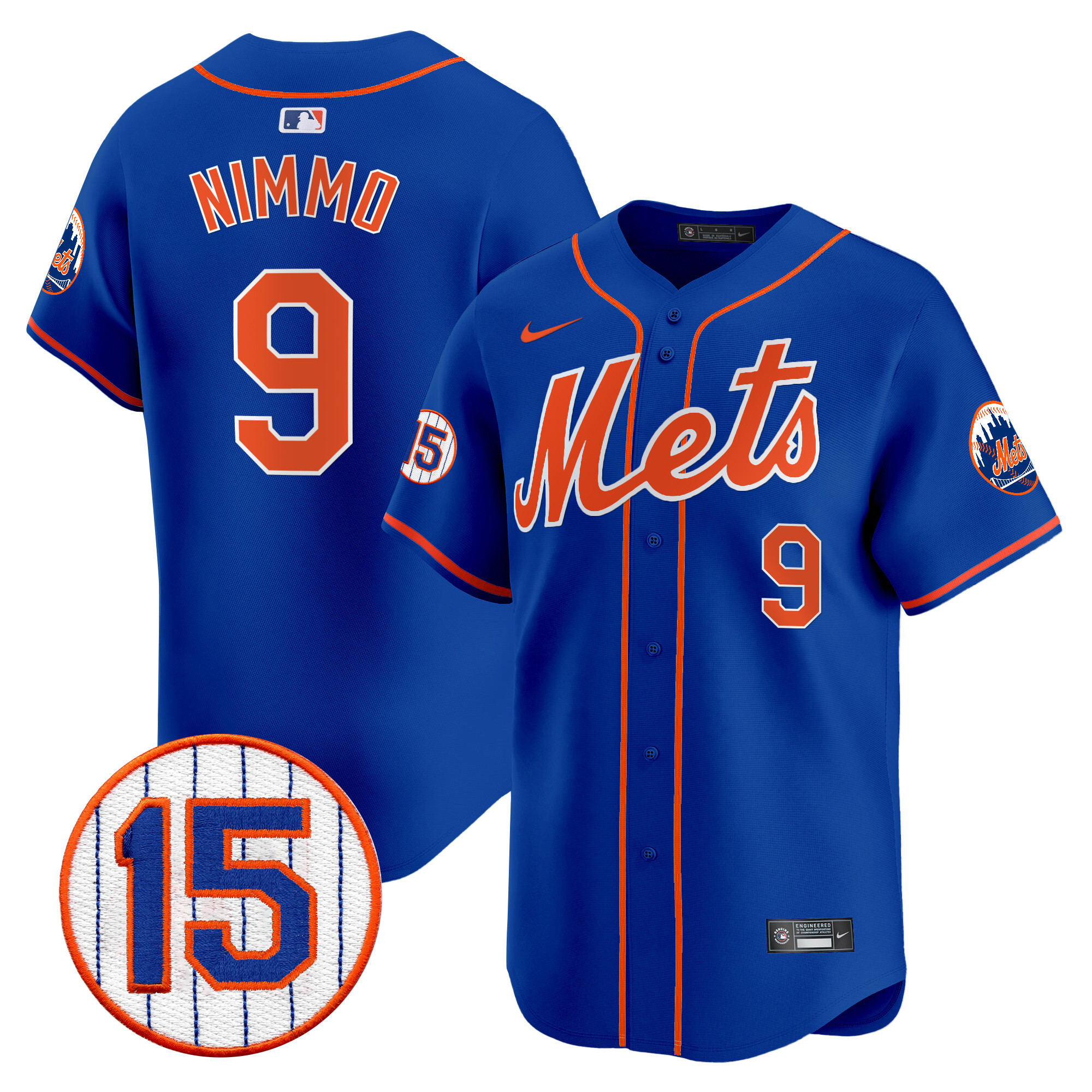Brandon Nimmo Men's New York Mets Jerry Grote Patch Vapor Premier Limited Royal Jersey