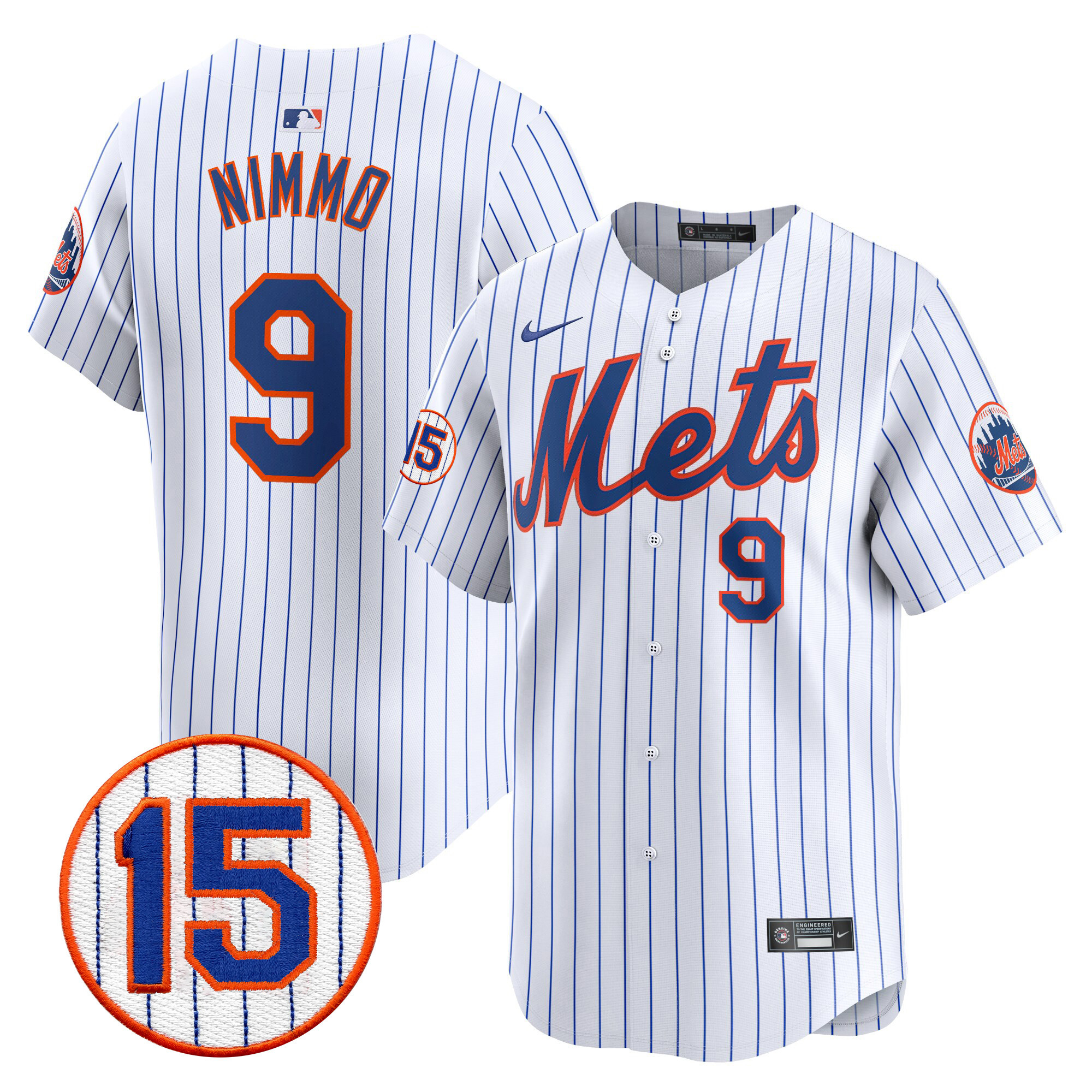 Brandon Nimmo Men's New York Mets Jerry Grote Patch Vapor Premier Limited White Jersey