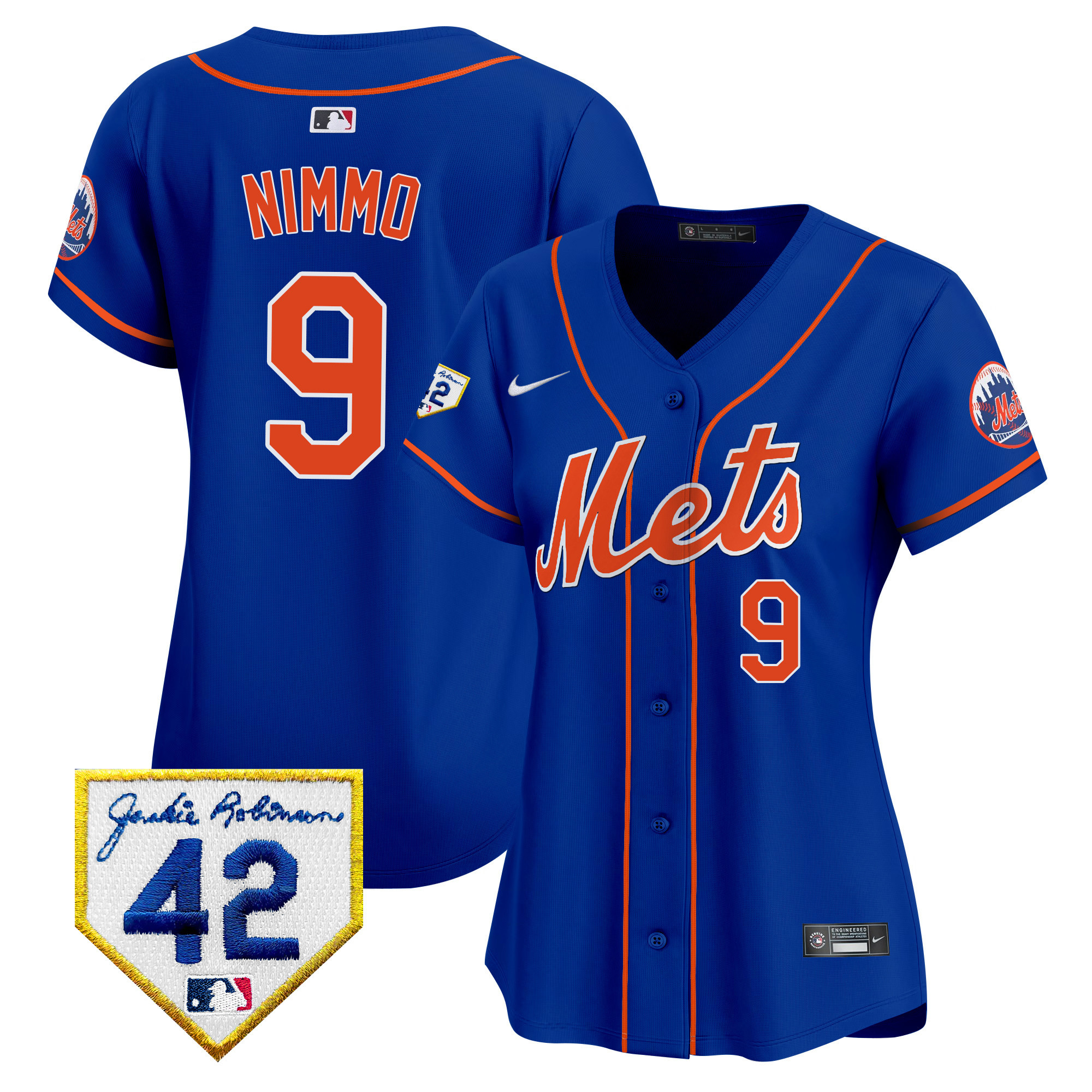 Brandon Nimmo Women's New York Mets Jackie Robinson Patch Vapor Premier Limited Royal Jersey