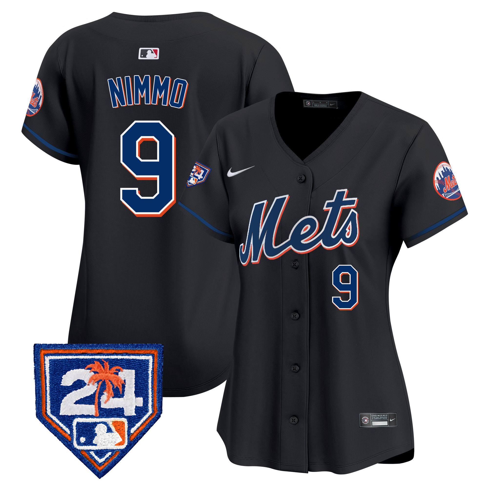 Brandon Nimmo Women's New York Mets Spring Training Vapor Premier Limited V2 Black Jersey
