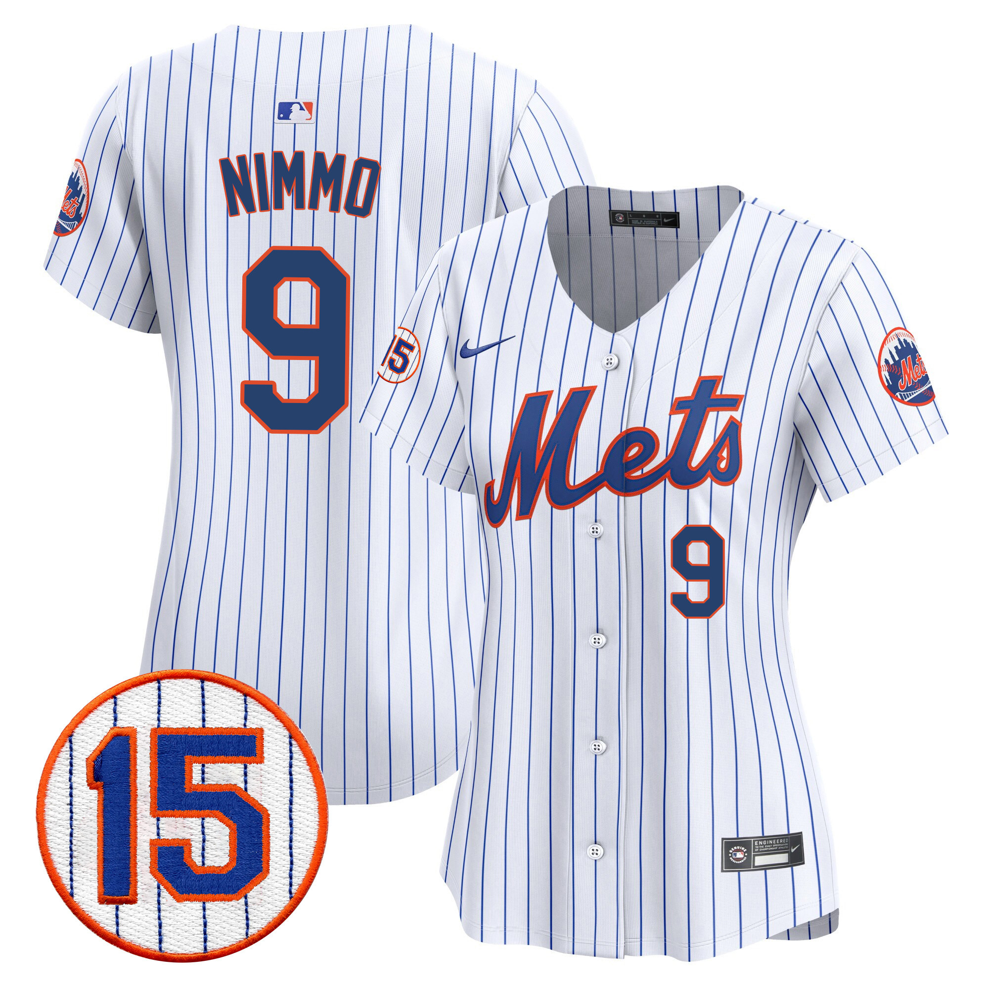 Brandon Nimmo Women's New York Mets Jerry Grote Patch Vapor Premier Limited White Jersey