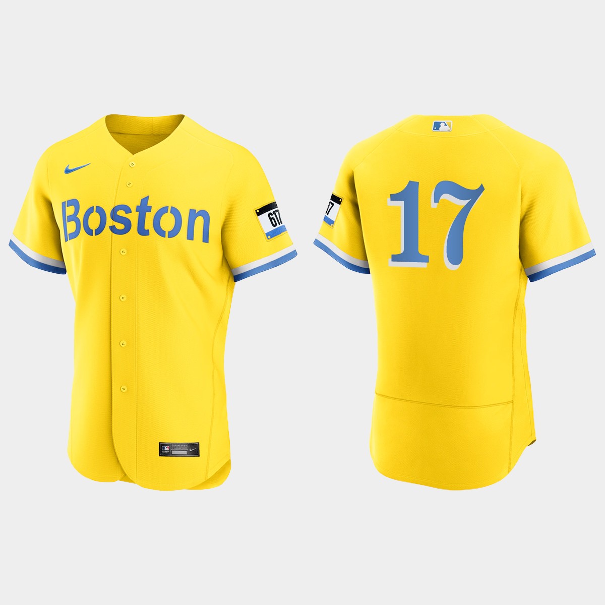 Bret Saberhagen Boston Red Sox City Connect Jersey - Gold Light Blue