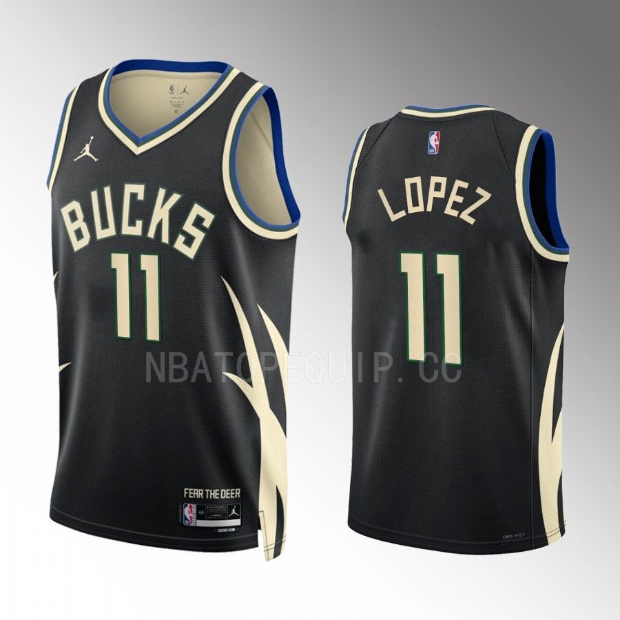 Brook Lopez Milwaukee Bucks Black #11 Statement Edition Jersey