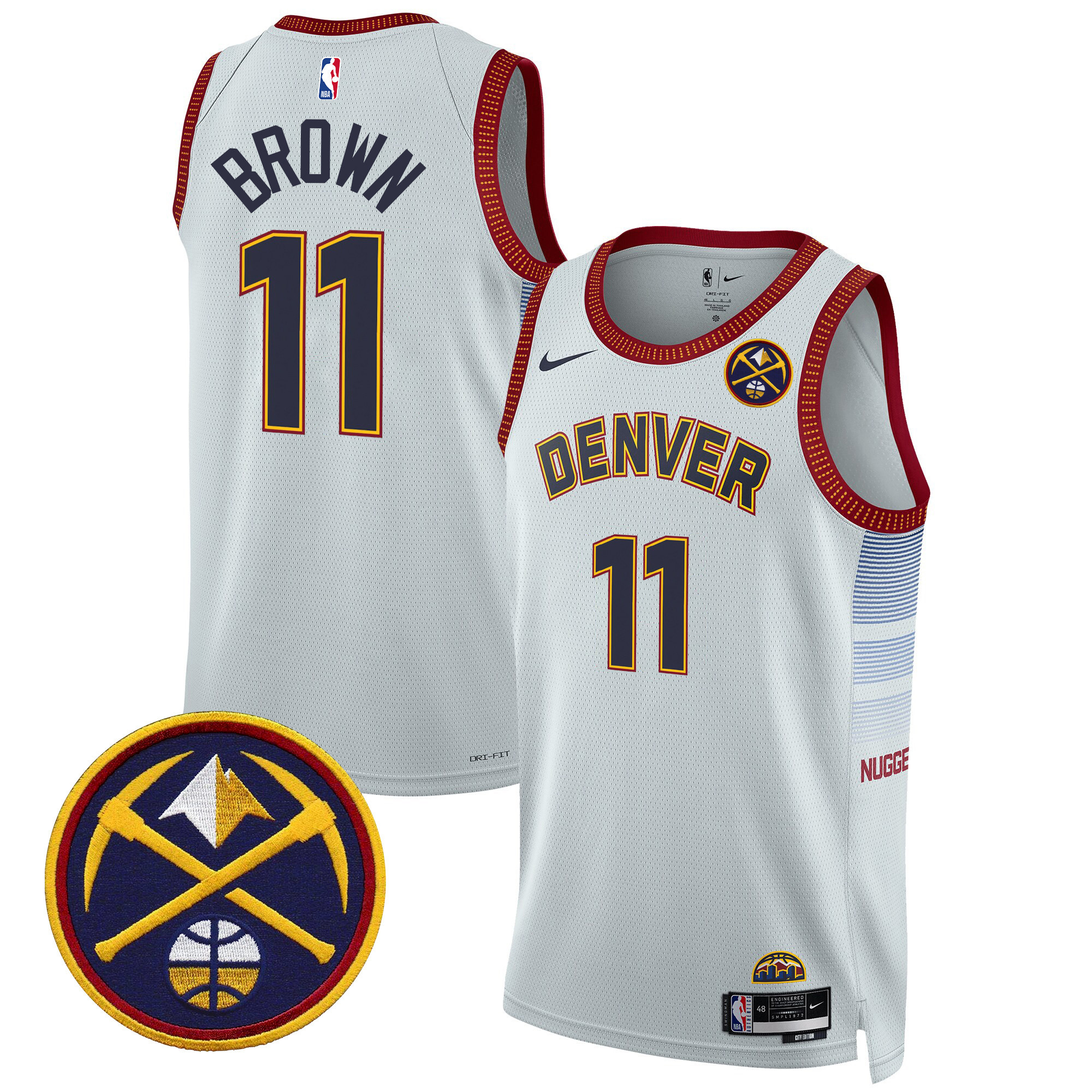 Bruce Brown Men's Denver Nuggets Swingman City Jersey - All Stitched