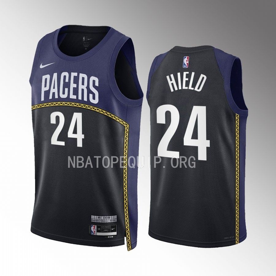 Buddy Hield Indiana Pacers City Edition Black Navy #24 Jersey Swingman