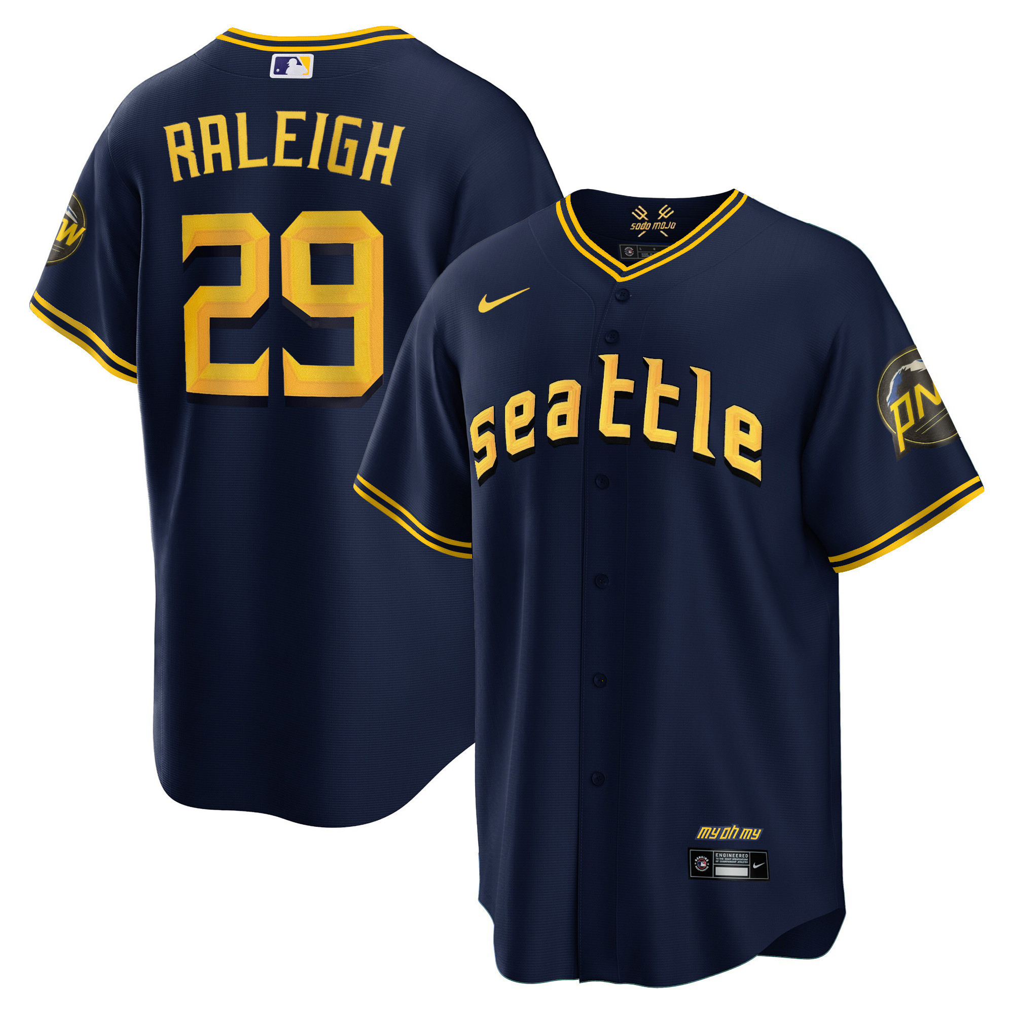 Cal Raleigh Men's Seattle Mariners City Connect Collection Cool Navy Jersey